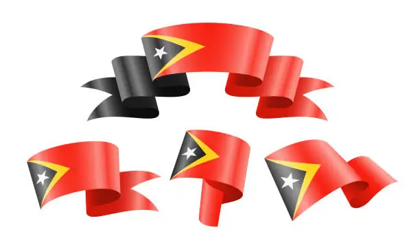 Vector illustration of East Timor - collection of waving country flags.