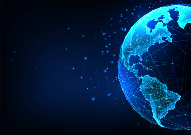 istock Futuristic concept of global communication, international innovative business with planet Earth 1410465182