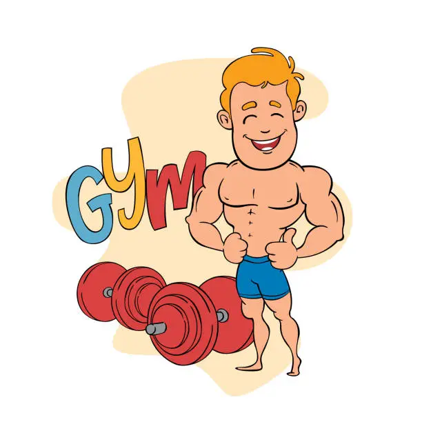 Vector illustration of Muscular man