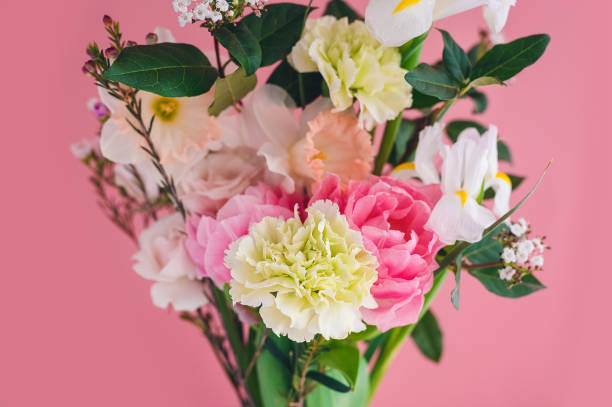istock spring bouquet for the holiday on a pink background close-up 1410472099