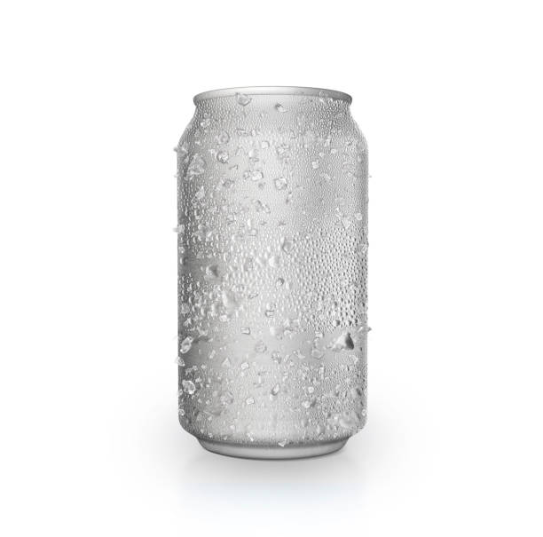 istock Cans with water droplets and ice isolated on white background 1410477433