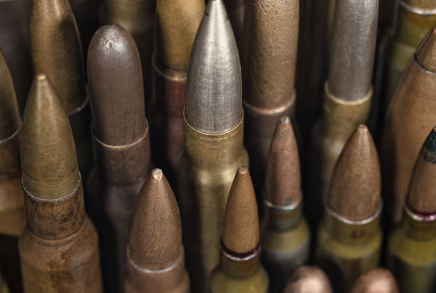 istock Old cartridges for small arms close up 1410479914