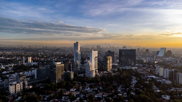 Mexico city at dawn stock photo