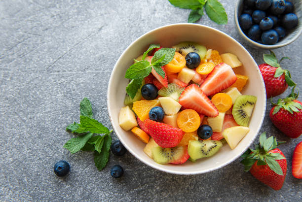 istock Healthy fresh fruit salad in a bowl 1410487162