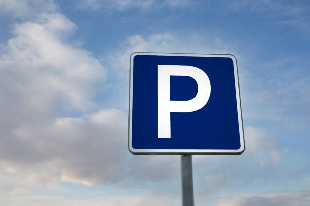 istock Parking road sign against the blue sky 1410490504
