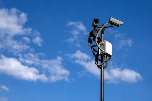 istock Video recording cameras for traffic violations on the highway 1410490583