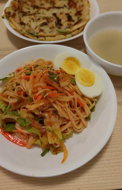 istock Korean spicy cold noodles with pancake 1410490949