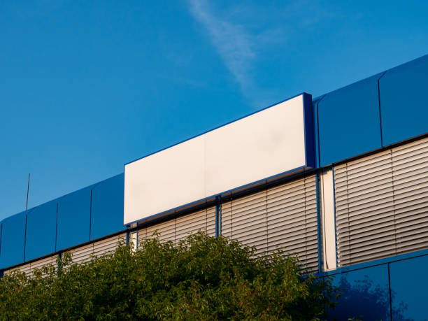 Blank Signboard on an Office Building Template