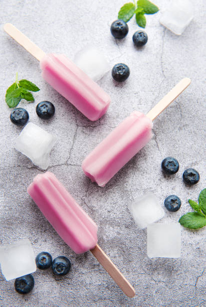 istock Homemade blueberry ice cream or popsicles 1410494819