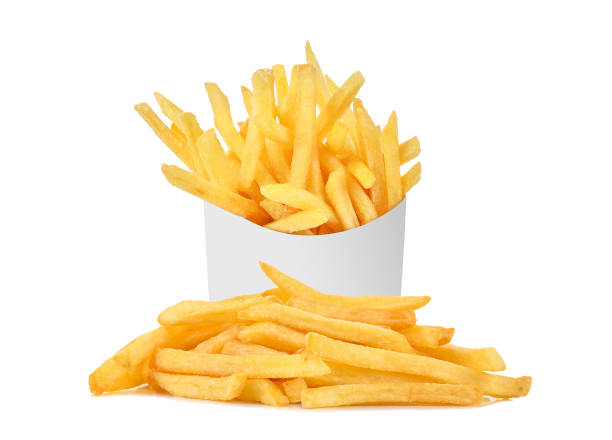 istock French fries in a white paper box isolated on white 1410501299