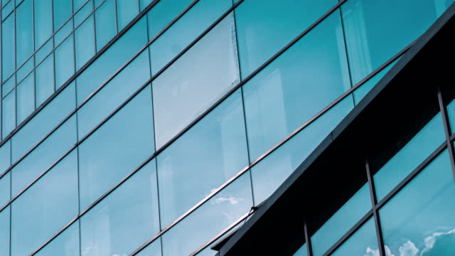 Close-up of glass facade of an office building