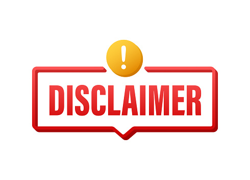 Red disclaimer sign, Badge, icon Vector illustration