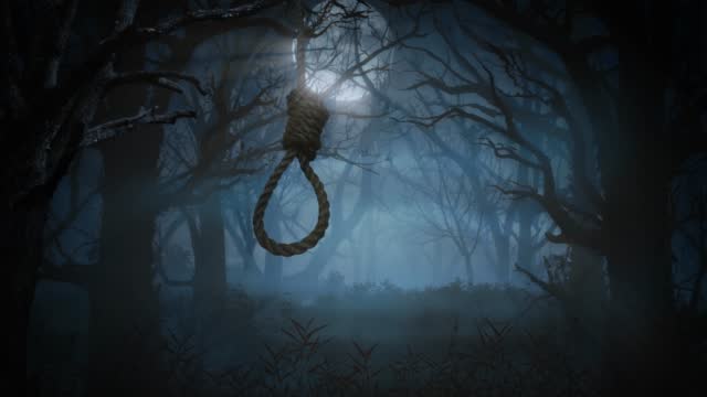 Noose Swinging in a Haunted Forest 4K Loop