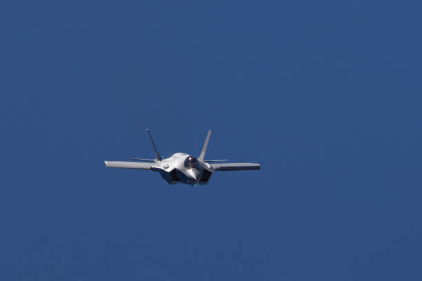istock close frontal view of a F-35A Lightning II  approaching 1410506483