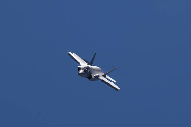 istock close frontal view of a F-35A Lightning II  approaching 1410506535