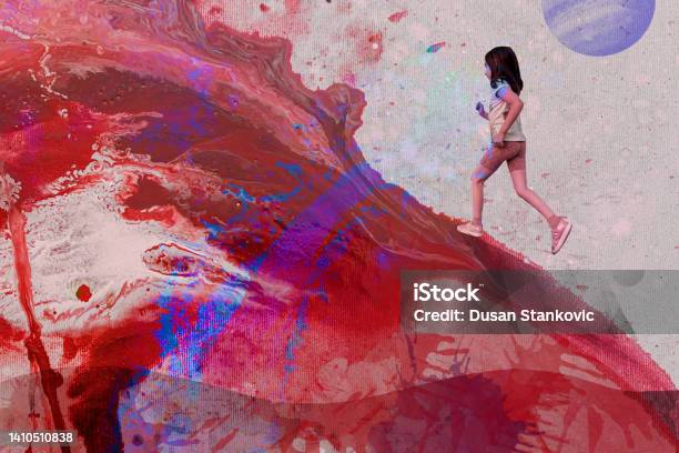 Modern Concept Of Sport Stock Photo - Download Image Now - Painting - Art Product, Sport, Child