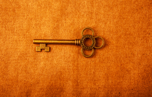 image of vintage key paper background