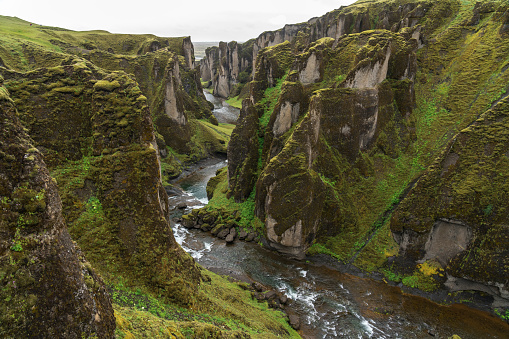 Majestic Fjaðrárgljúfur Canyon with Fjadra river