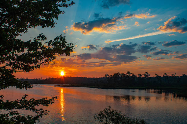 istock Sunrise over the river in Virginia Beach 1410517289