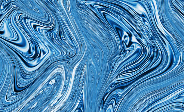 istock Precious metal flow image. Marble abstract background digital illustration. Liquid blue surface artwork. 3d illustration 1410517869