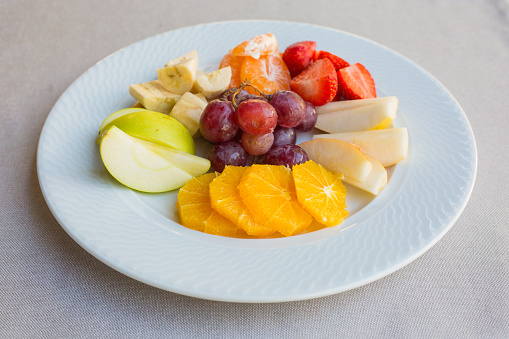 fruit platter on a white plate