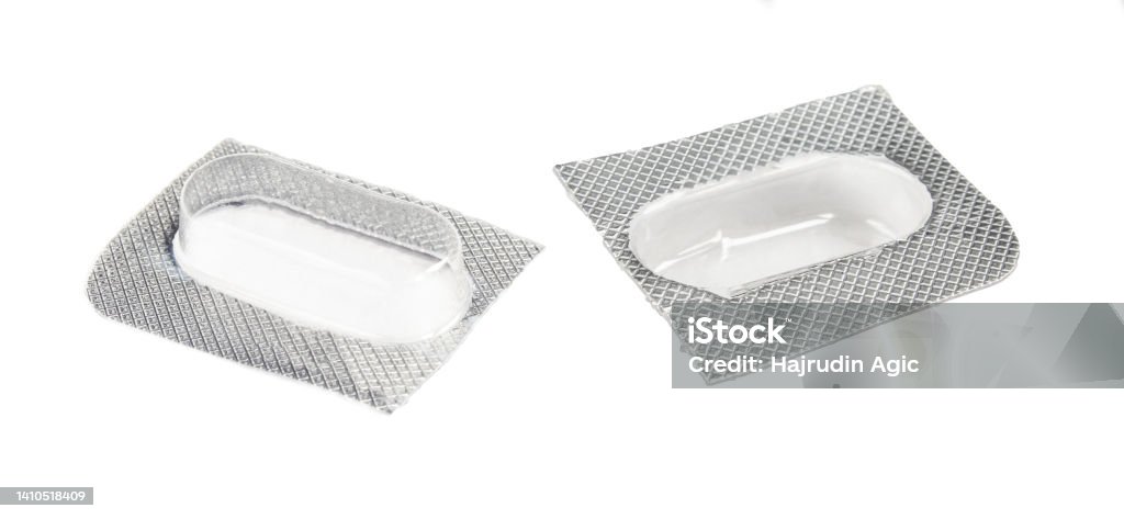 Empty Medication Packet Empty Medication Pills Package Isolated On White Background Silver Foil ...