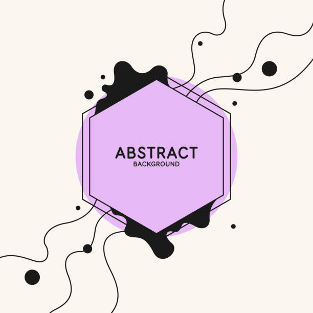 Trendy abstract background. Composition of geometric shapes and splash. Vector illustration