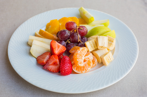 fruit platter on a white plate