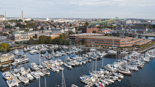 istock Many yachts and boats at Boston Harbor, Massachusetts. 1410527063