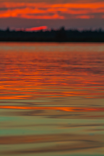 Sunset reflections on the water