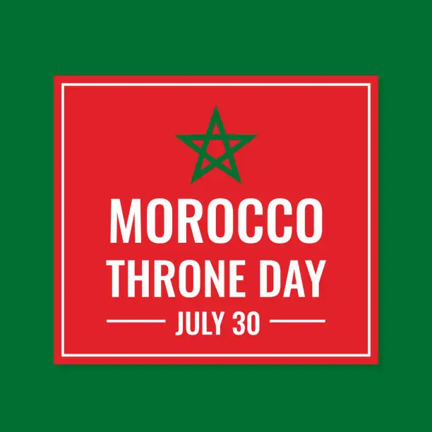 Vector illustration of Morocco Throne Day typography poster. National holiday on July 30. Vector template for banner, flyer, postcard, etc