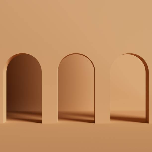 istock Product podium stage for mockup presentation, beige color, background 1410528781