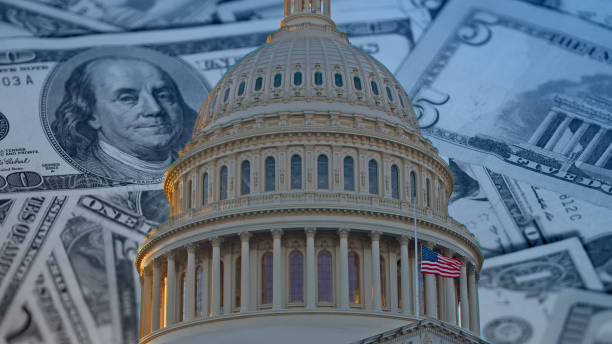 política estadounidense y política de base - dinero - government spending fotografías e imágenes de stock