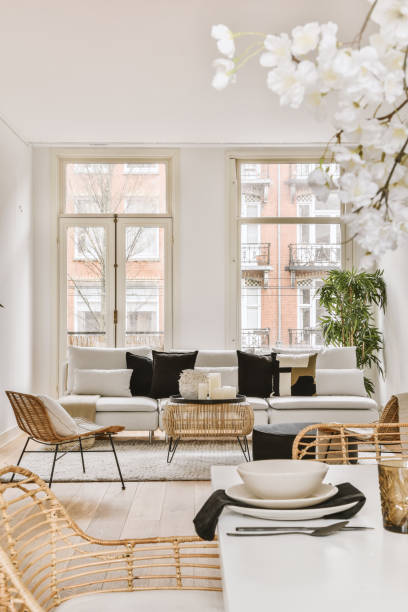 istock Cozy living room in light tones in a modern house 1410533568
