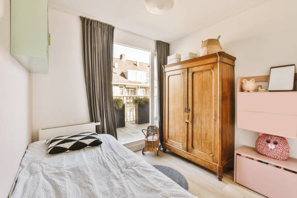 istock A bedroom in a modern house with a small bed 1410537548
