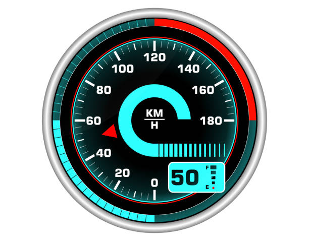 drukować - odometer speedometer car battery motor vehicle stock illustrations