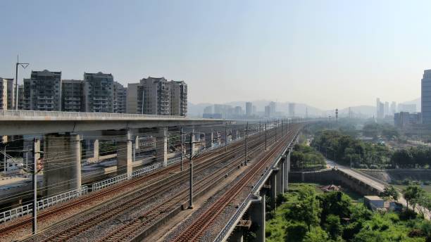 istock Intercity transportation lines, high-speed train tracks 1410545539