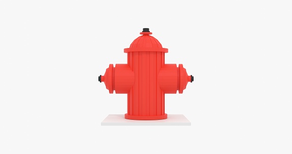 3D Render Hydrant Front View