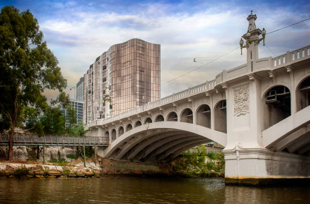 Historical bridge crossing the Yarra River in Melbourne Victoria