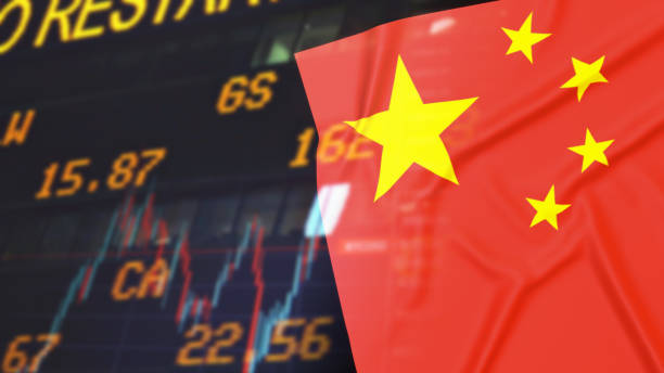 istock The Chinese flag and business background  3d rendering 1410558715