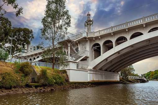 Historical bridge crossing the Yarra River in Melbourne Victoria