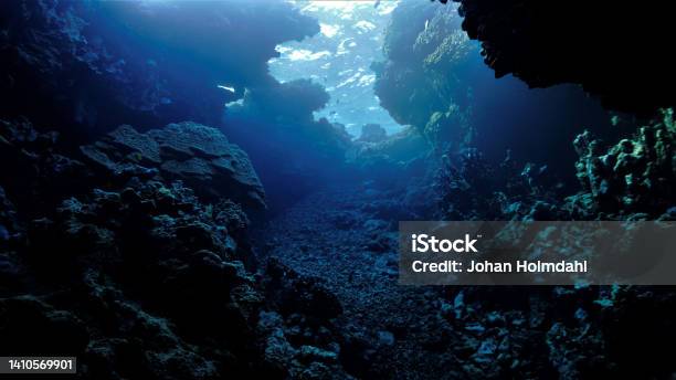 Rays Of Lights In Caves And Tunnels Stock Photo - Download Image Now - Underwater, Deep, Undersea
