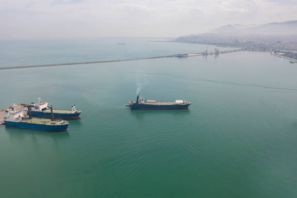 istock Aerial view of Ro-Ro ship in transit. 1410575889