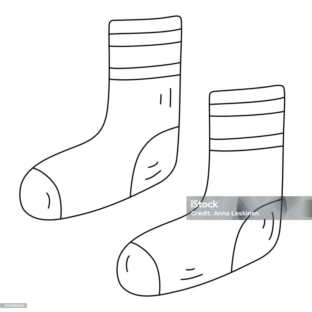Chaussettes Simples Et Mignonnes Dans Un Style De Griffonnage De Dessin chaussettes-simples-et-mignonnes-dans-un-style-de-griffonnage-de-dessin