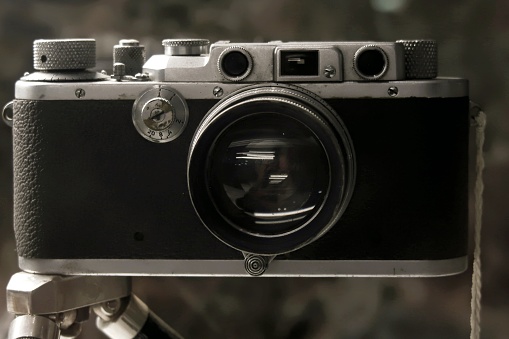Vintage photo camera close up