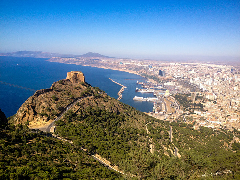 Panoramic view of the city of oran and the famous fortress of santa cruz in oran