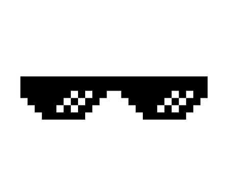 Fun retro pixel sun glass icon, life style meme sunglasses thug, vector illustration .
