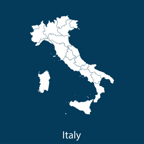 illustrazioni stock, clip art, cartoni animati e icone di tendenza di mappa di italia - italia