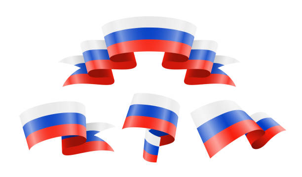 Russian Federation - collection of waving country flags. Russian Federation - collection of waving country flags. Bright vector illustration russia flag stock illustrations