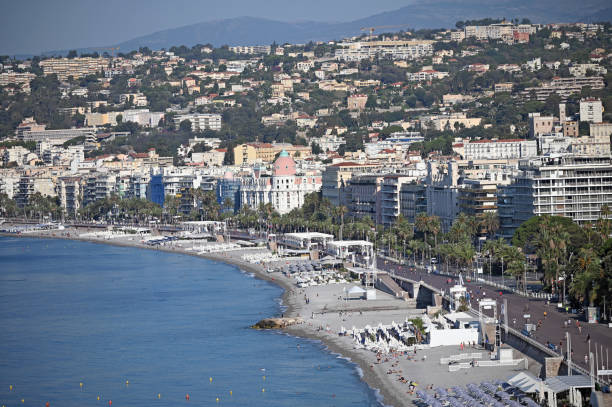 istock Beach and Nice town France 1410598253